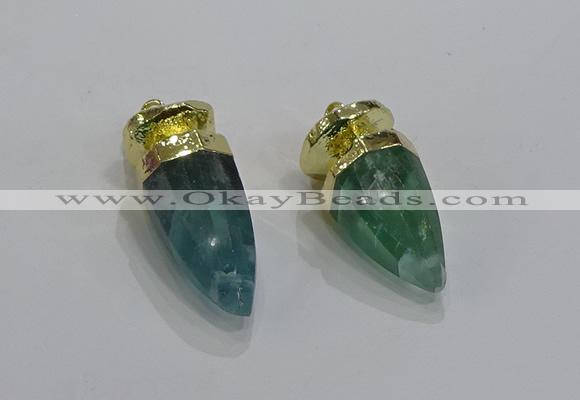 NGP3251 15*30mm - 18*35mm faceted bullet fluorite pendants