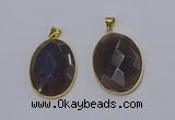 NGP3295 33*45mm faceted oval agate gemstone pendants wholesale