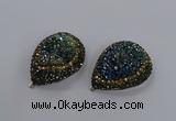 NGP3351 35*45mm teardrop druzy agate gemstone pendants wholesale