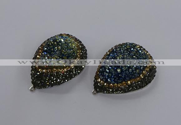 NGP3351 35*45mm teardrop druzy agate gemstone pendants wholesale