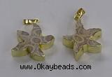 NGP3509 24*25mm starfish fossil coral pendants wholesale