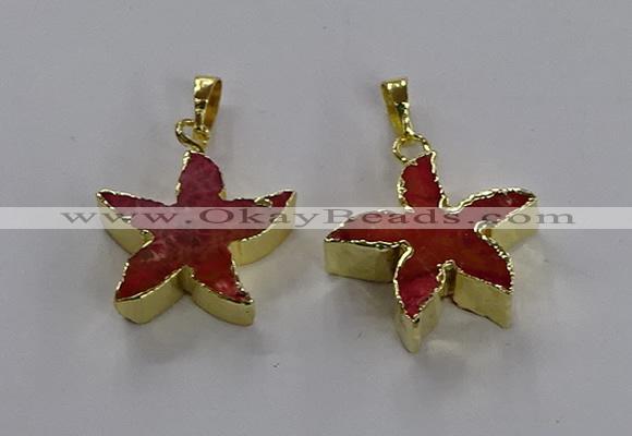 NGP3512 24*25mm starfish fossil coral pendants wholesale