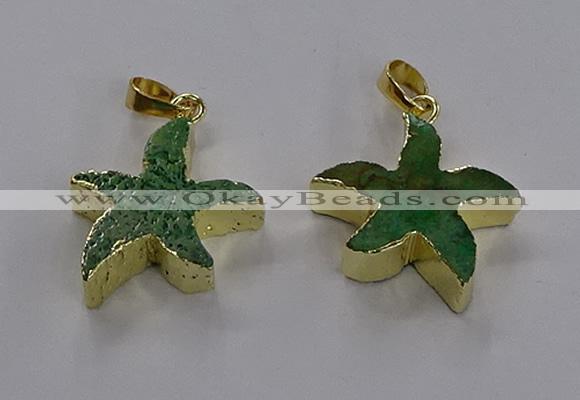 NGP3514 24*25mm starfish fossil coral pendants wholesale