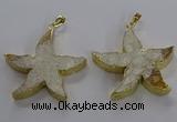 NGP3520 48*50mm starfish fossil coral pendants wholesale