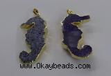 NGP3532 22*58mm - 25*55mm seahorse agate gemstone pendants