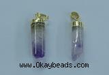 NGP3600 8*30mm - 10*35mm sticks druzy amethyst pendants