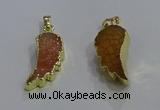 NGP3604 15*30mm - 18*40mm wing-shaped druzy agate pendants