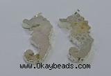 NGP3662 22*58mm - 25*55mm seahorse fossil coral pendants