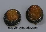 NGP3678 35*45mm oval plated druzy agate gemstone pendants