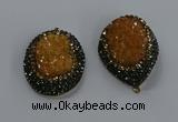 NGP3680 35*45mm freeform plated druzy agate gemstone pendants