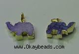 NGP3698 18*30mm - 22*35mm elephant druzy agate gemstone pendants