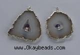 NGP3708 45*55mm - 50*65mm freeform druzy agate gemstone pendants