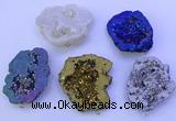 NGP3723 28*35mm - 40*45mm freeform plated druzy agate pendants