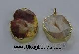 NGP3755 30*40mm - 40*50mm freeform druzy agate pendants