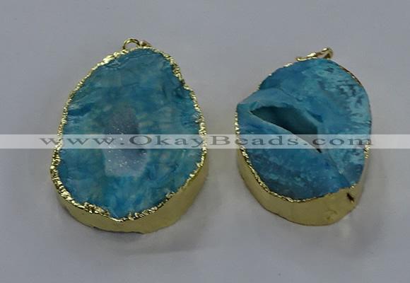 NGP3758 30*40mm - 40*50mm freeform druzy agate pendants