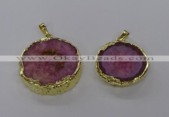 NGP3766 25*35mm - 35*40mm freeform druzy agate pendants