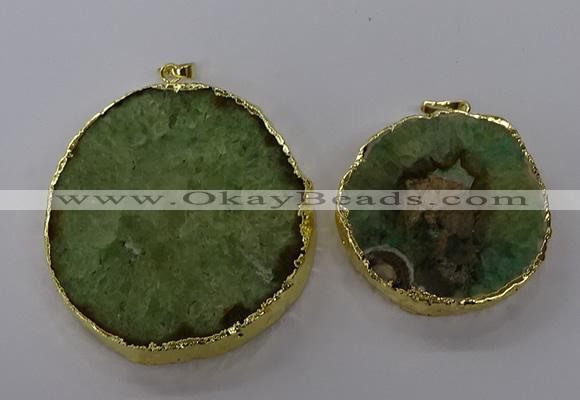 NGP3777 45*50mm - 55*60mm freeform druzy agate pendants