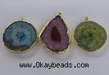 NGP3779 45*50mm - 55*60mm freeform druzy agate pendants