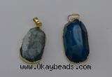 NGP3785 15*30mm - 18*35mm freeform druzy agate pendants