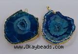 NGP3835 50*65mm - 60*70mm freeform druzy agate pendants