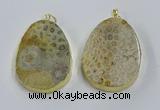 NGP3918 40*55mm freeform fossil coral pendants wholesale