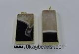 NGP3928 25*55mm - 30*60mm rectangle druzy agate pendants