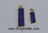 NGP3944 10*25mm - 12*45mm rectangle druzy agate pendants wholesale