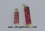 NGP3945 10*25mm - 12*45mm rectangle druzy agate pendants wholesale