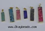 NGP3950 10*25mm - 12*45mm rectangle druzy agate pendants wholesale