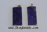 NGP3954 20*50mm - 25*45mm rectangle druzy agate gemstone pendants