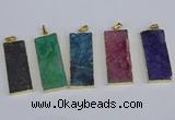 NGP3960 20*50mm - 25*45mm rectangle druzy agate gemstone pendants