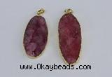 NGP3965 22*45mm - 25*50mm oval druzy agate pendants wholesale