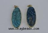 NGP3966 22*45mm - 25*50mm oval druzy agate pendants wholesale