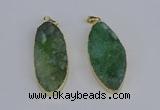 NGP3967 22*45mm - 25*50mm oval druzy agate pendants wholesale