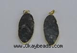 NGP3969 22*45mm - 25*50mm oval druzy agate pendants wholesale