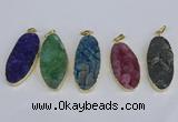 NGP3970 22*45mm - 25*50mm oval druzy agate pendants wholesale