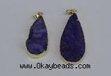 NGP3974 20*40mm - 25*50mm flat teardrop druzy agate pendants