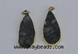 NGP3979 20*40mm - 25*50mm flat teardrop druzy agate pendants