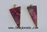 NGP3985 20*48mm - 25*50mm triangle druzy agate pendants wholesale