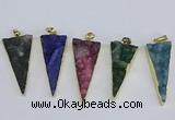 NGP3990 20*48mm - 25*50mm triangle druzy agate pendants wholesale