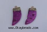 NGP4003 15*30mm - 16*35mm horn druzy quartz gemstone pendants