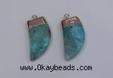 NGP4004 15*30mm - 16*35mm horn druzy quartz gemstone pendants