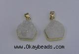 NGP4008 15*16mm freeform druzy quartz gemstone pendants