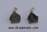 NGP4009 15*16mm freeform druzy quartz gemstone pendants