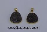 NGP4028 18*19mm freeform druzy quartz gemstone pendants