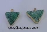 NGP4051 25*30mm – 30*35mm triangle druzy quartz pendants