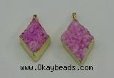 NGP4076 25*35mm - 28*40mm diamond druzy quartz pendants