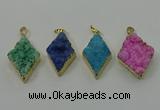 NGP4080 25*35mm - 28*40mm diamond druzy quartz pendants