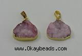 NGP4084 18*22mm - 20*24mm flat teardrop druzy quartz pendants