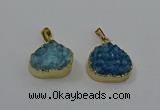 NGP4085 18*22mm - 20*24mm flat teardrop druzy quartz pendants